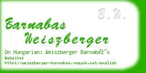 barnabas weiszberger business card